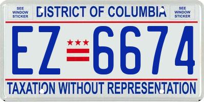 DC license plate EZ6674