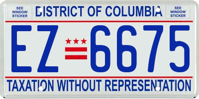 DC license plate EZ6675