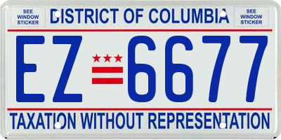 DC license plate EZ6677