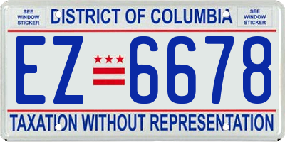 DC license plate EZ6678