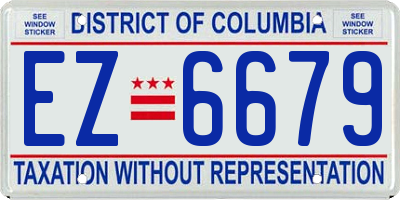 DC license plate EZ6679