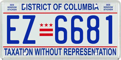 DC license plate EZ6681