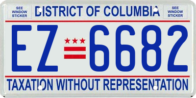 DC license plate EZ6682