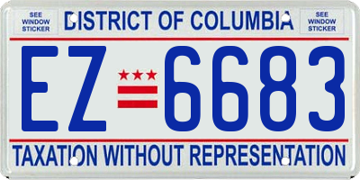 DC license plate EZ6683