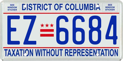 DC license plate EZ6684