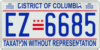 DC license plate EZ6685