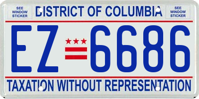 DC license plate EZ6686