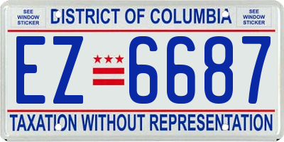 DC license plate EZ6687