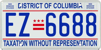 DC license plate EZ6688