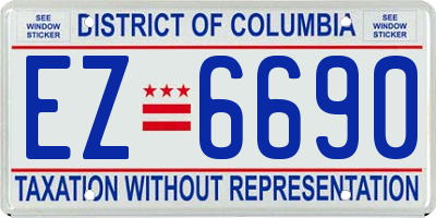 DC license plate EZ6690