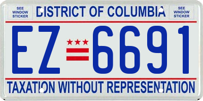 DC license plate EZ6691