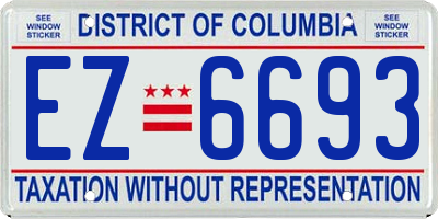 DC license plate EZ6693