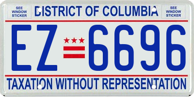 DC license plate EZ6696