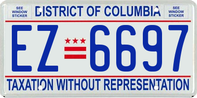 DC license plate EZ6697