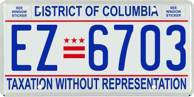 DC license plate EZ6703