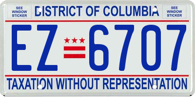 DC license plate EZ6707