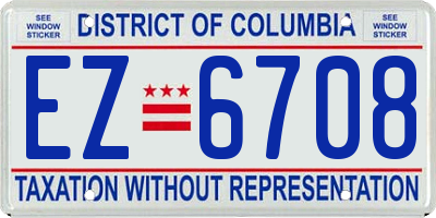 DC license plate EZ6708