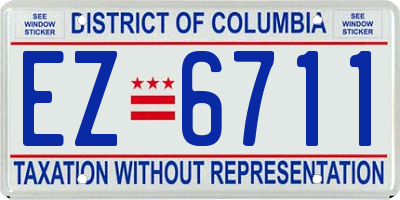 DC license plate EZ6711