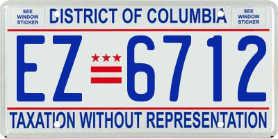 DC license plate EZ6712