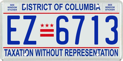 DC license plate EZ6713