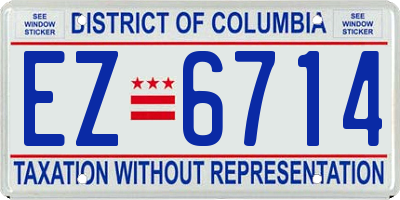 DC license plate EZ6714