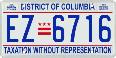 DC license plate EZ6716