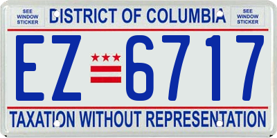 DC license plate EZ6717