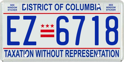 DC license plate EZ6718