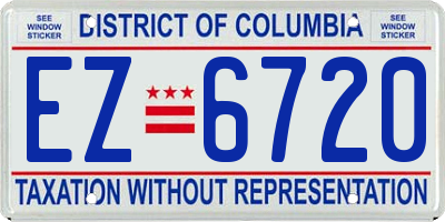 DC license plate EZ6720