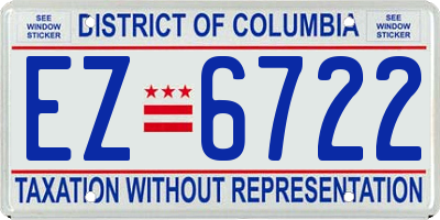 DC license plate EZ6722