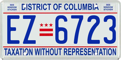 DC license plate EZ6723