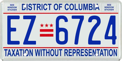 DC license plate EZ6724