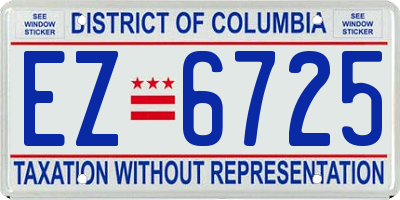 DC license plate EZ6725