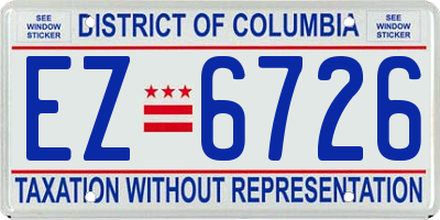 DC license plate EZ6726