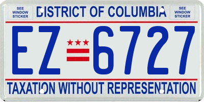 DC license plate EZ6727