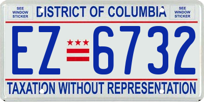 DC license plate EZ6732