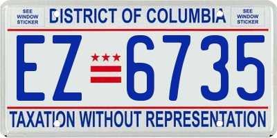 DC license plate EZ6735