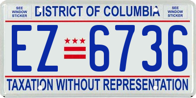 DC license plate EZ6736