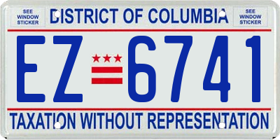 DC license plate EZ6741