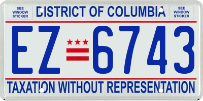 DC license plate EZ6743