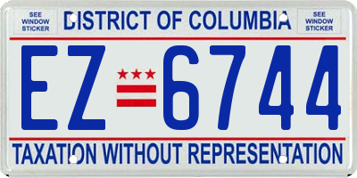 DC license plate EZ6744