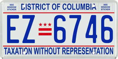 DC license plate EZ6746