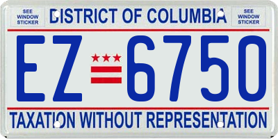 DC license plate EZ6750