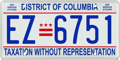 DC license plate EZ6751