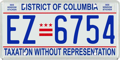 DC license plate EZ6754