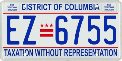 DC license plate EZ6755