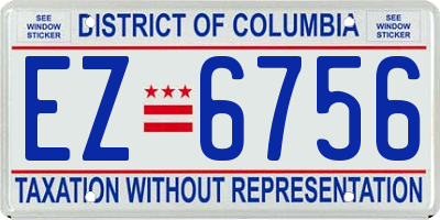 DC license plate EZ6756