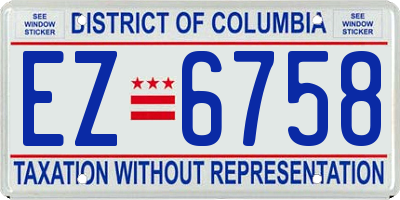 DC license plate EZ6758