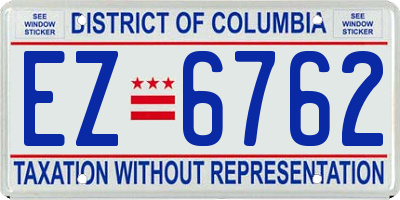 DC license plate EZ6762