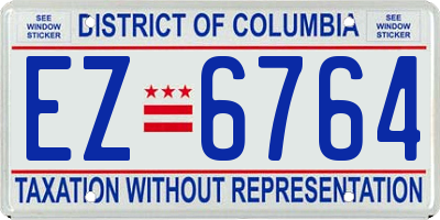 DC license plate EZ6764